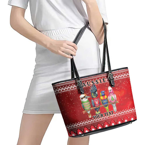 Australian Native Bird Leather Tote Bag Kookaburra Black Cockatoo Rainbow Lorikeet Galah - Aussie Hoodie