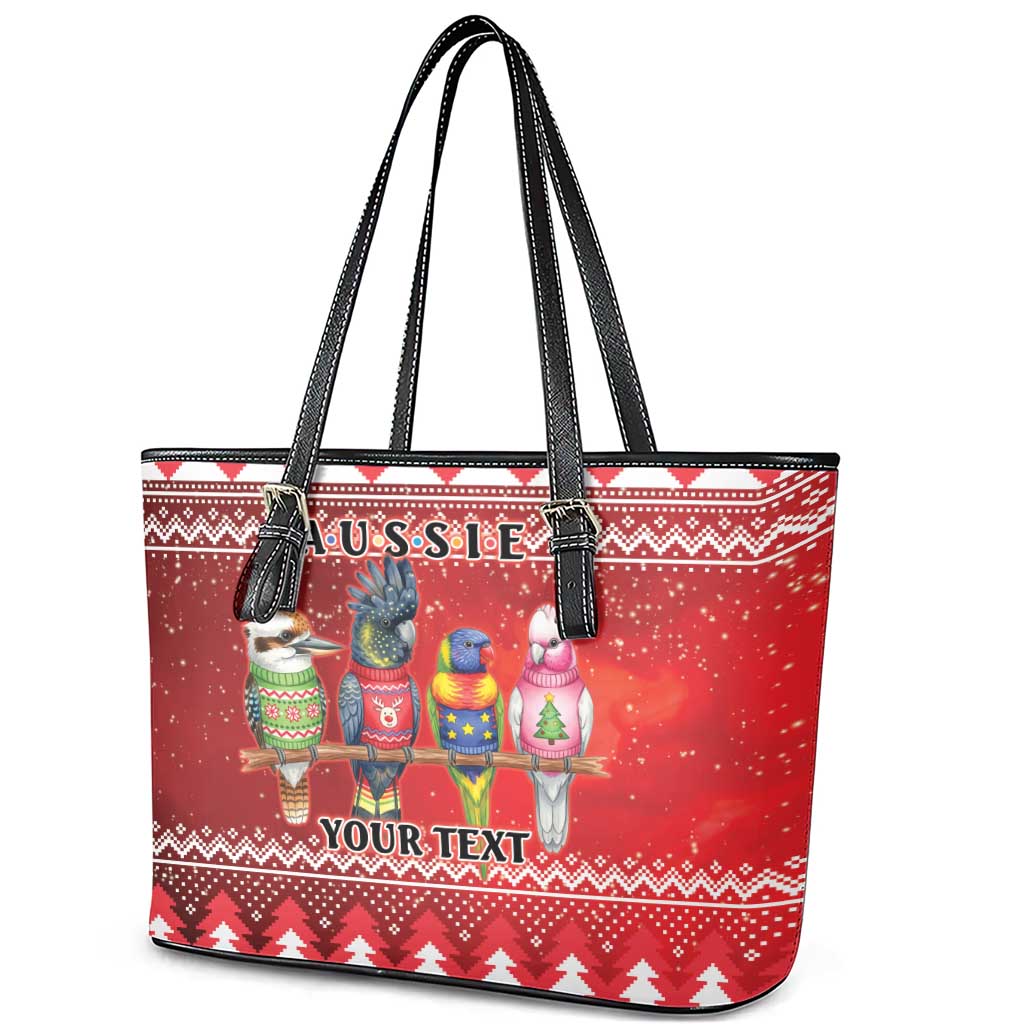 Australian Native Bird Leather Tote Bag Kookaburra Black Cockatoo Rainbow Lorikeet Galah - Aussie Hoodie