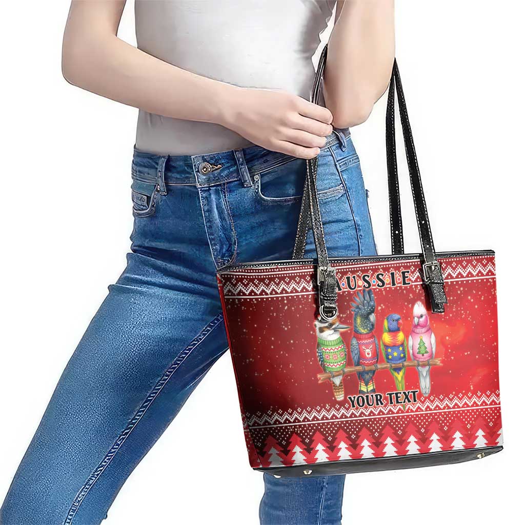 Australian Native Bird Leather Tote Bag Kookaburra Black Cockatoo Rainbow Lorikeet Galah - Aussie Hoodie
