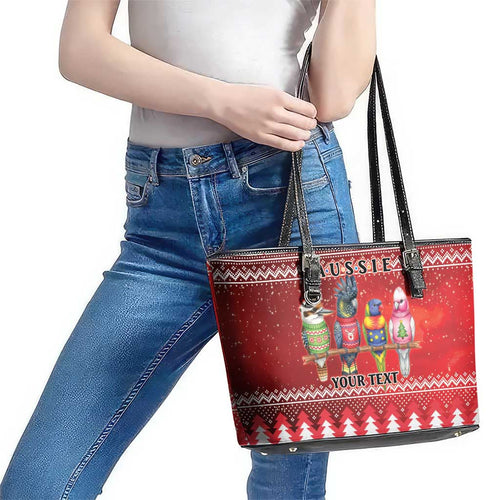 Australian Native Bird Leather Tote Bag Kookaburra Black Cockatoo Rainbow Lorikeet Galah - Aussie Hoodie