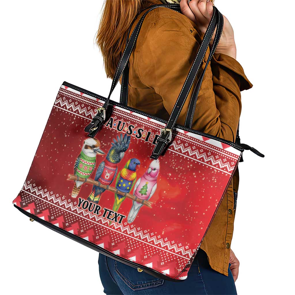 Australian Native Bird Leather Tote Bag Kookaburra Black Cockatoo Rainbow Lorikeet Galah - Aussie Hoodie