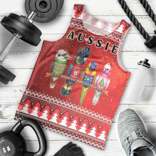 Australian Native Bird Men Tank Top Kookaburra Black Cockatoo Rainbow Lorikeet Galah - Aussie Hoodie