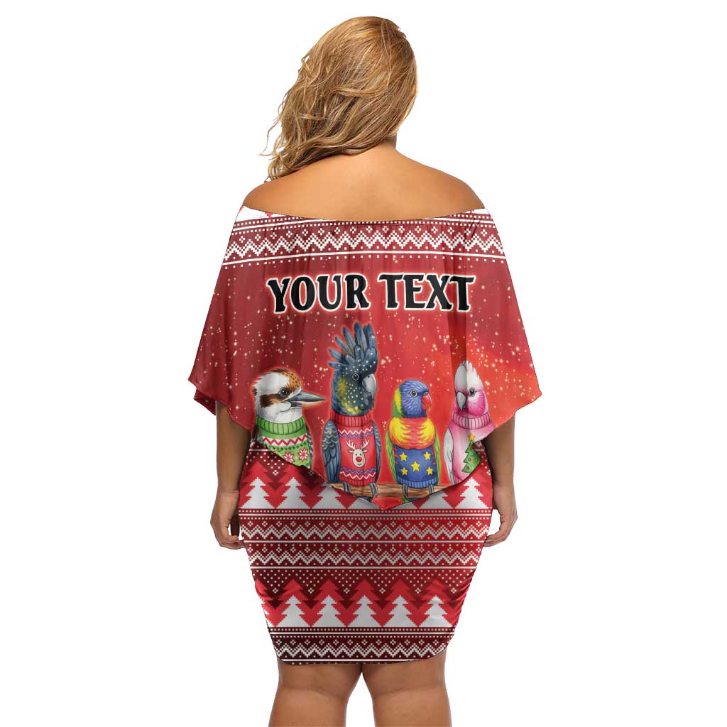 Australian Native Bird Off Shoulder Short Dress Kookaburra Black Cockatoo Rainbow Lorikeet Galah - Aussie Hoodie