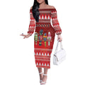 Australian Native Bird Off The Shoulder Long Sleeve Dress Kookaburra Black Cockatoo Rainbow Lorikeet Galah - Aussie Hoodie