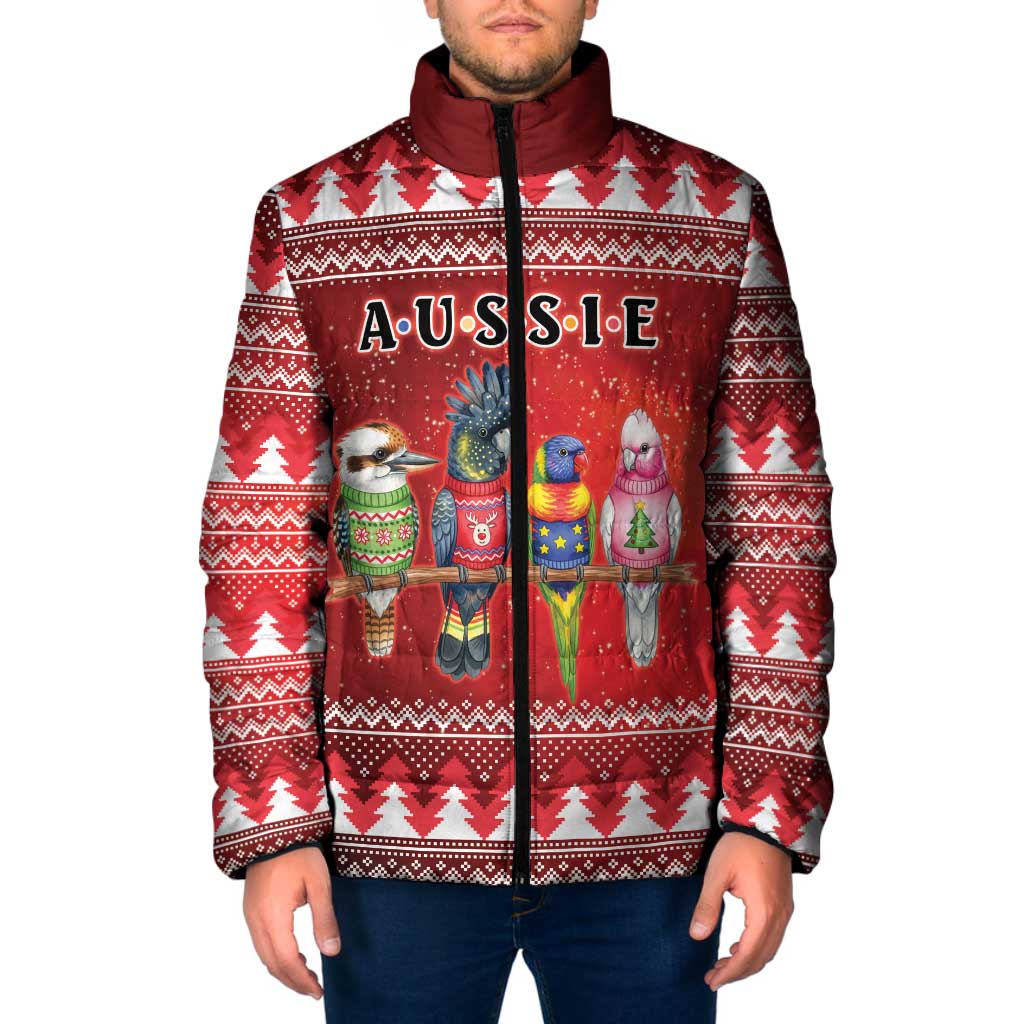 Australian Native Bird Padded Jacket Kookaburra Black Cockatoo Rainbow Lorikeet Galah - Aussie Hoodie