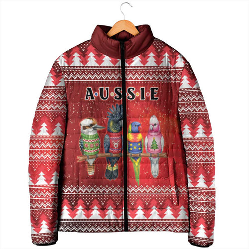 Australian Native Bird Padded Jacket Kookaburra Black Cockatoo Rainbow Lorikeet Galah - Aussie Hoodie