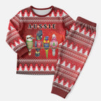 Australian Native Bird Christmas Pajama Set Kookaburra Black Cockatoo Rainbow Lorikeet Galah - Aussie Hoodie