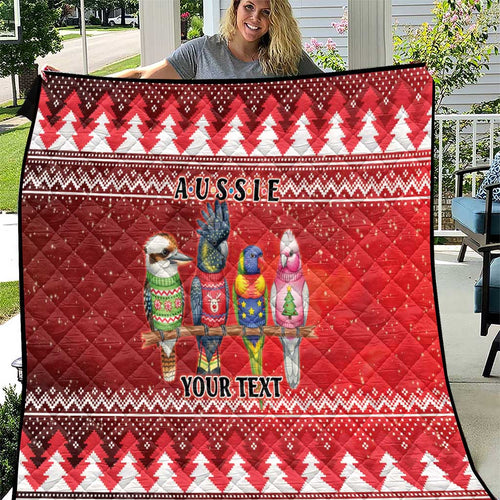 Australian Native Bird Quilt Kookaburra Black Cockatoo Rainbow Lorikeet Galah - Aussie Hoodie