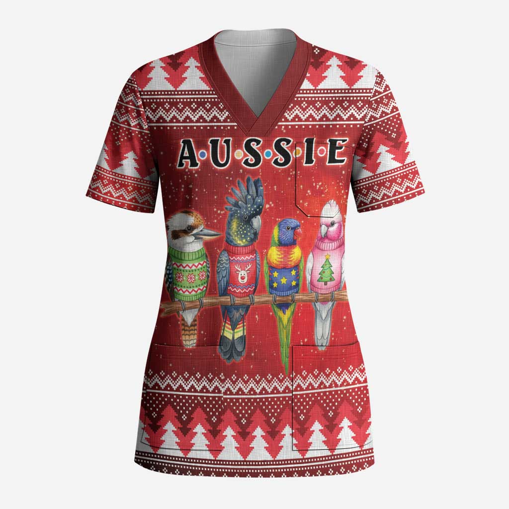 Australian Native Bird Scrub Top Kookaburra Black Cockatoo Rainbow Lorikeet Galah - Aussie Hoodie