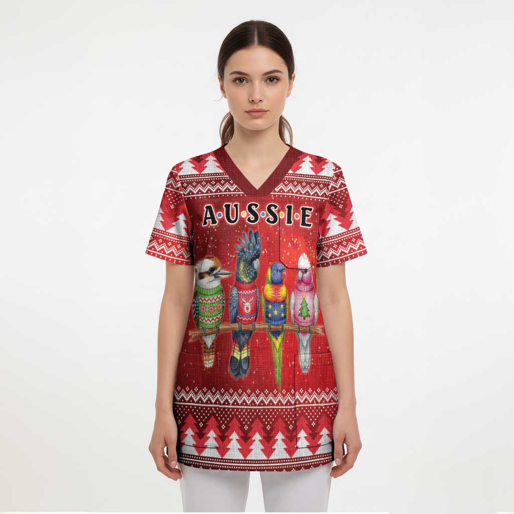 Australian Native Bird Scrub Top Kookaburra Black Cockatoo Rainbow Lorikeet Galah - Aussie Hoodie