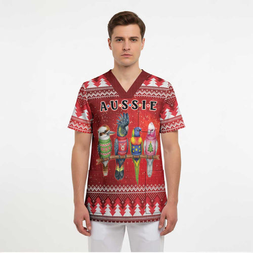 Australian Native Bird Scrub Top Kookaburra Black Cockatoo Rainbow Lorikeet Galah - Aussie Hoodie