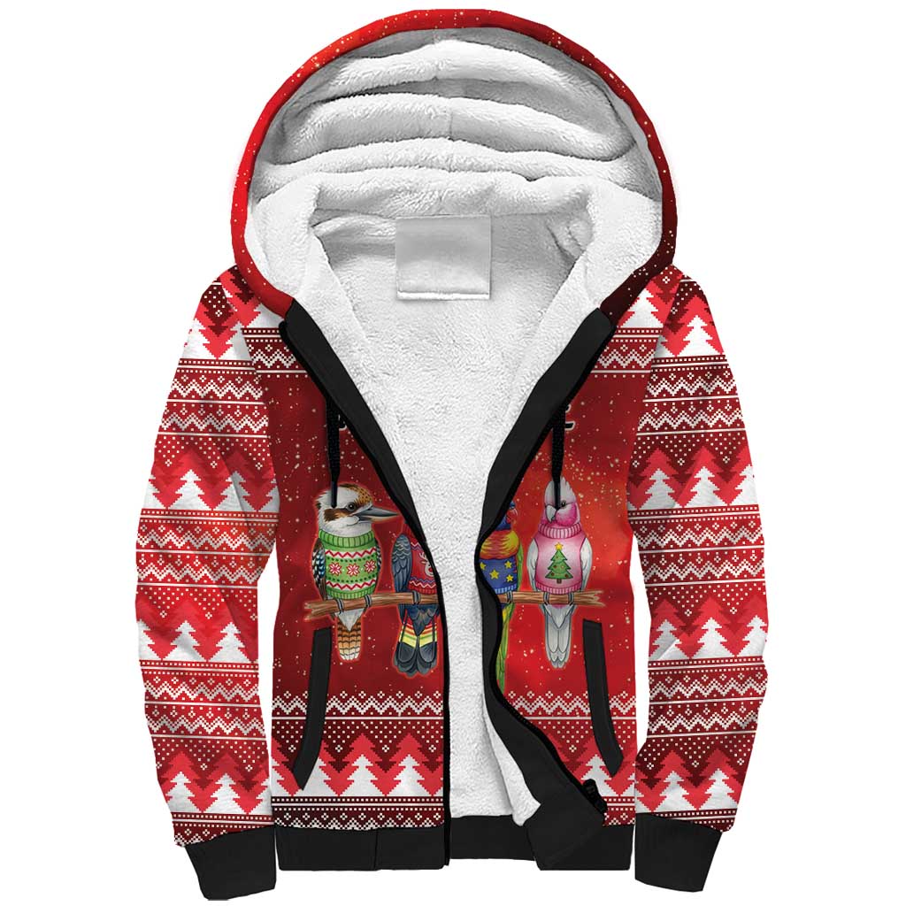 Australian Native Bird Sherpa Hoodie Kookaburra Black Cockatoo Rainbow Lorikeet Galah - Aussie Hoodie