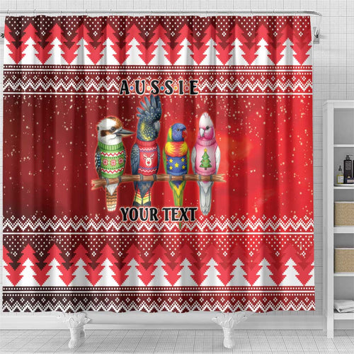 Australian Native Bird Shower Curtain Kookaburra Black Cockatoo Rainbow Lorikeet Galah - Aussie Hoodie