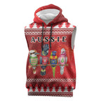Australian Native Bird Sleeveless Hoodie Kookaburra Black Cockatoo Rainbow Lorikeet Galah - Aussie Hoodie
