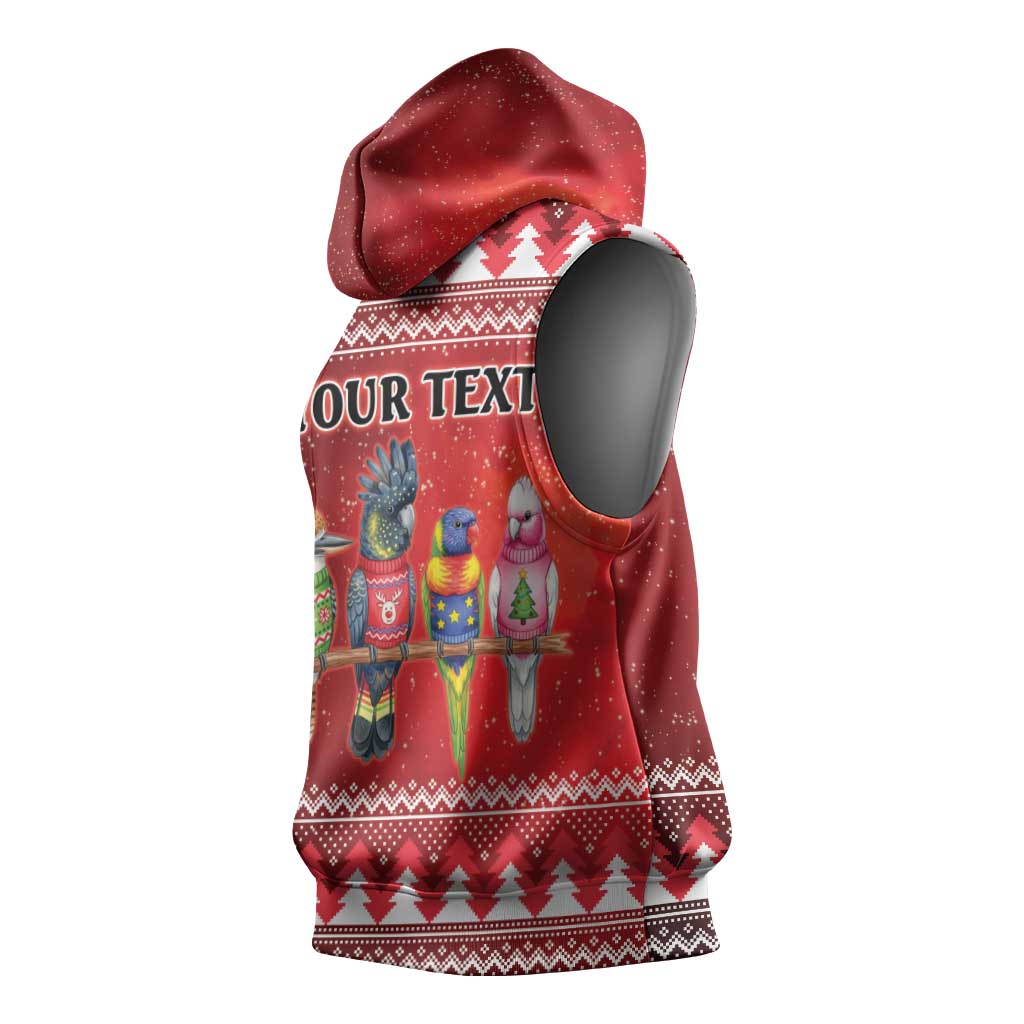 Australian Native Bird Sleeveless Hoodie Kookaburra Black Cockatoo Rainbow Lorikeet Galah - Aussie Hoodie