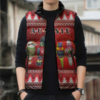 Australian Native Bird Sleeveless Puffer Jacket Kookaburra Black Cockatoo Rainbow Lorikeet Galah - Aussie Hoodie