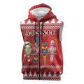 Australian Native Bird Sleeveless Zip Hoodie Kookaburra Black Cockatoo Rainbow Lorikeet Galah LT9