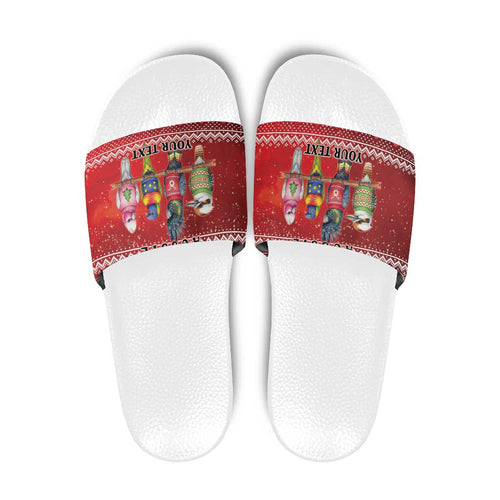 Australian Native Bird Slide Sandals Kookaburra Black Cockatoo Rainbow Lorikeet Galah - Aussie Hoodie