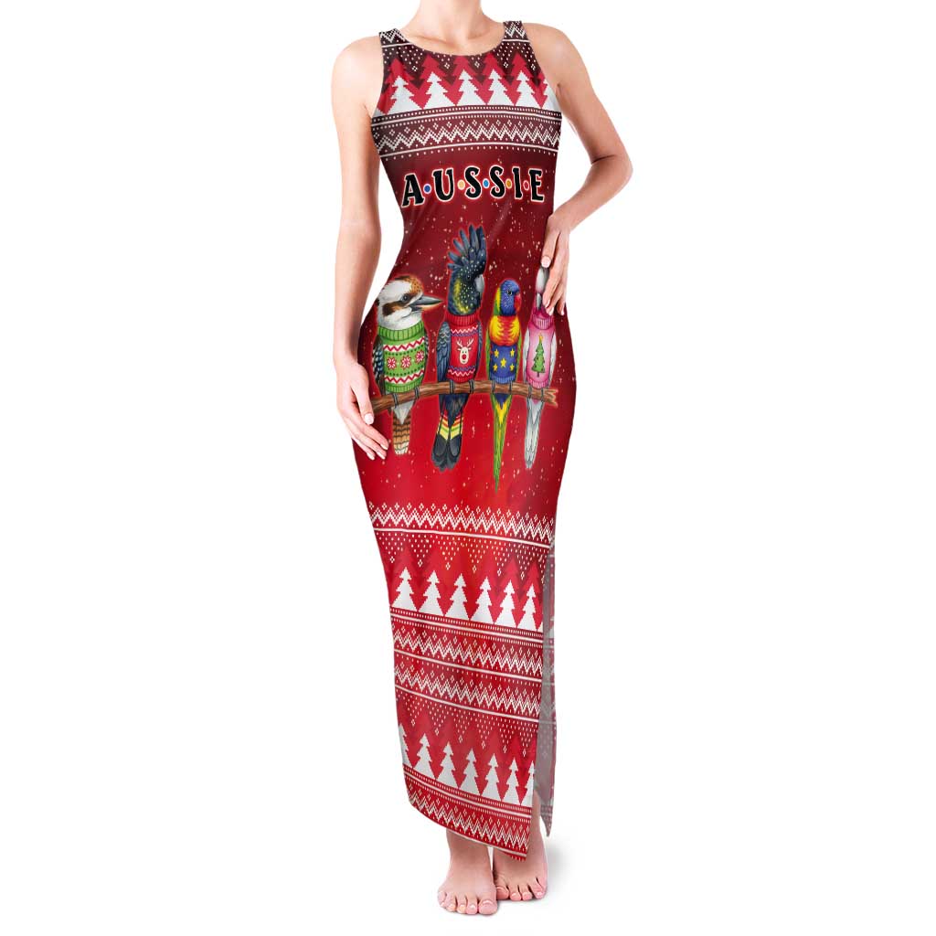 Australian Native Bird Tank Maxi Dress Kookaburra Black Cockatoo Rainbow Lorikeet Galah - Aussie Hoodie