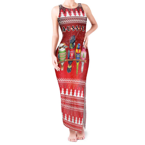 Australian Native Bird Tank Maxi Dress Kookaburra Black Cockatoo Rainbow Lorikeet Galah - Aussie Hoodie