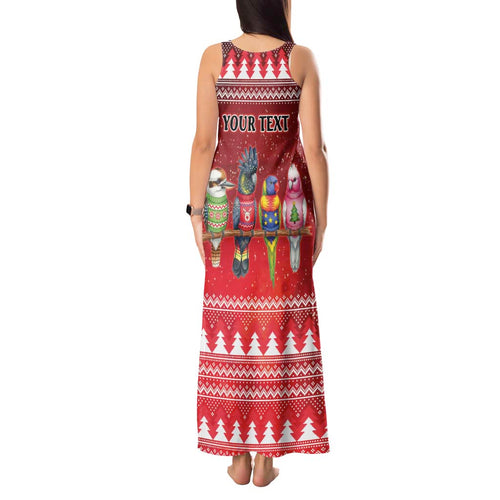Australian Native Bird Tank Maxi Dress Kookaburra Black Cockatoo Rainbow Lorikeet Galah - Aussie Hoodie
