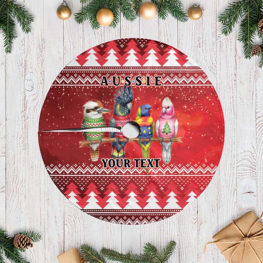 Australian Native Bird Tree Skirt Kookaburra Black Cockatoo Rainbow Lorikeet Galah - Aussie Hoodie