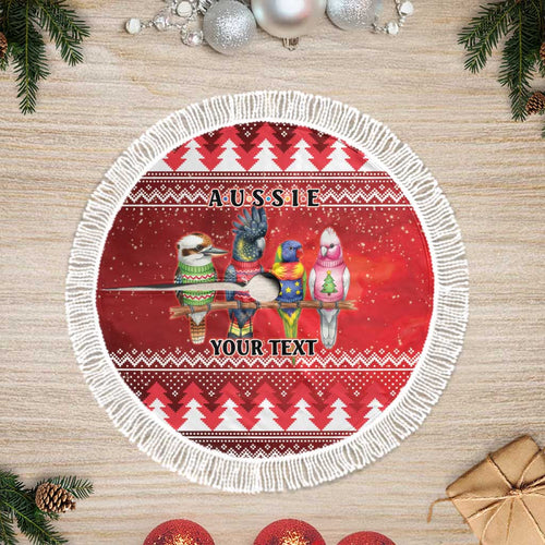 Australian Native Bird Tree Skirt Kookaburra Black Cockatoo Rainbow Lorikeet Galah - Aussie Hoodie
