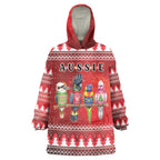 Australian Native Bird Wearable Blanket Hoodie Kookaburra Black Cockatoo Rainbow Lorikeet Galah - Aussie Hoodie