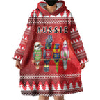 Australian Native Bird Wearable Blanket Hoodie Kookaburra Black Cockatoo Rainbow Lorikeet Galah - Aussie Hoodie