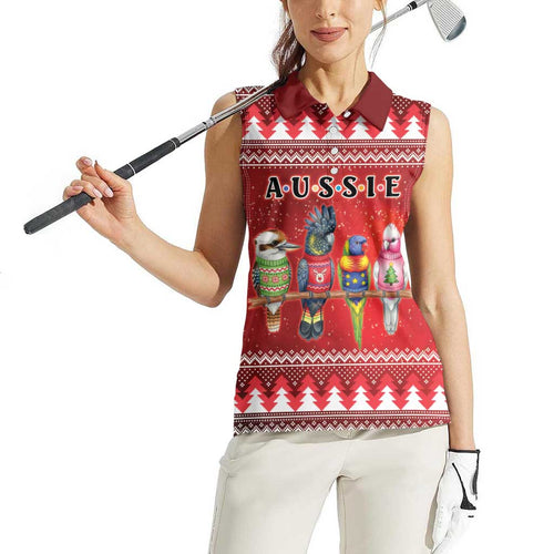 Australian Native Bird Women Sleeveless Polo Shirt Kookaburra Black Cockatoo Rainbow Lorikeet Galah - Aussie Hoodie