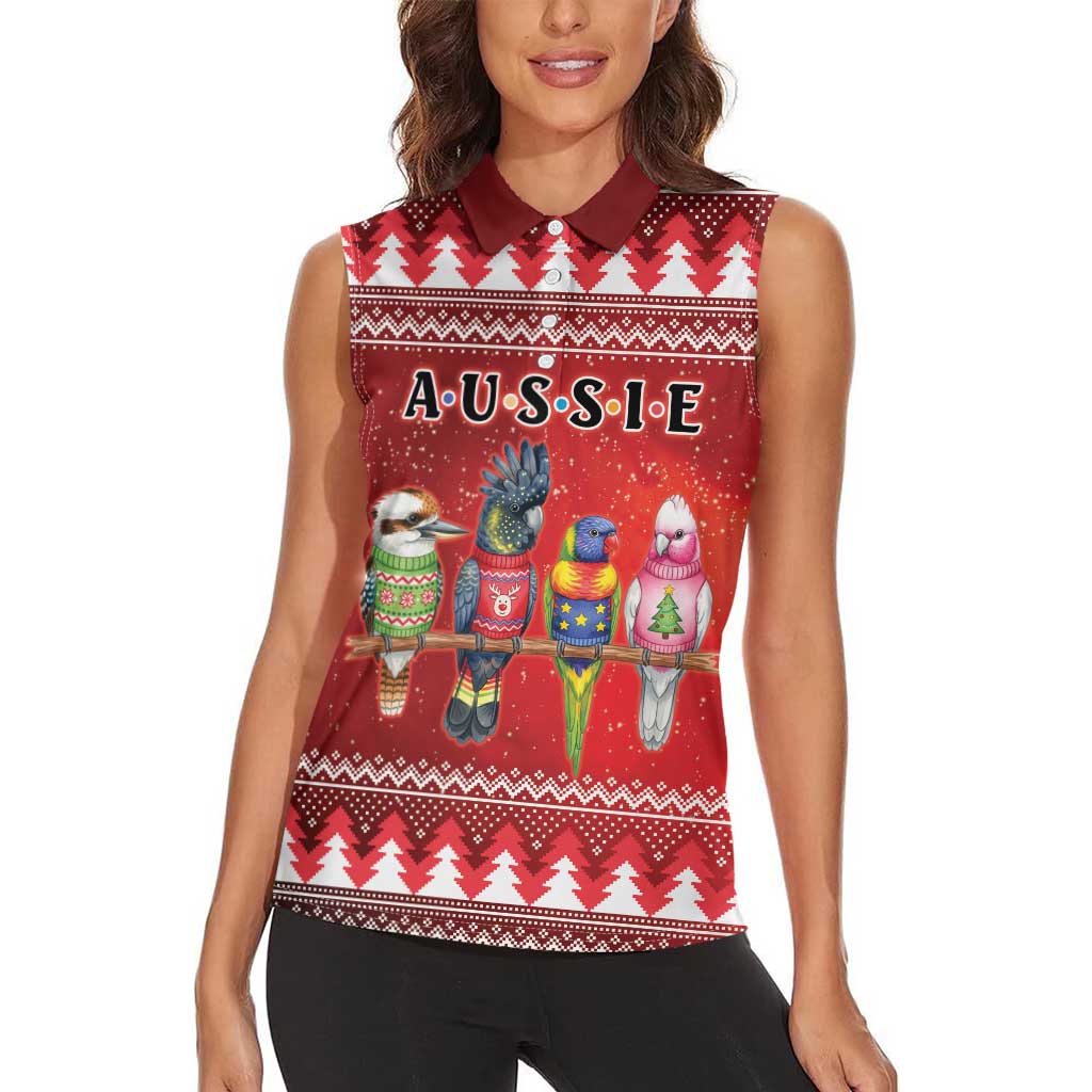 Australian Native Bird Women Sleeveless Polo Shirt Kookaburra Black Cockatoo Rainbow Lorikeet Galah - Aussie Hoodie