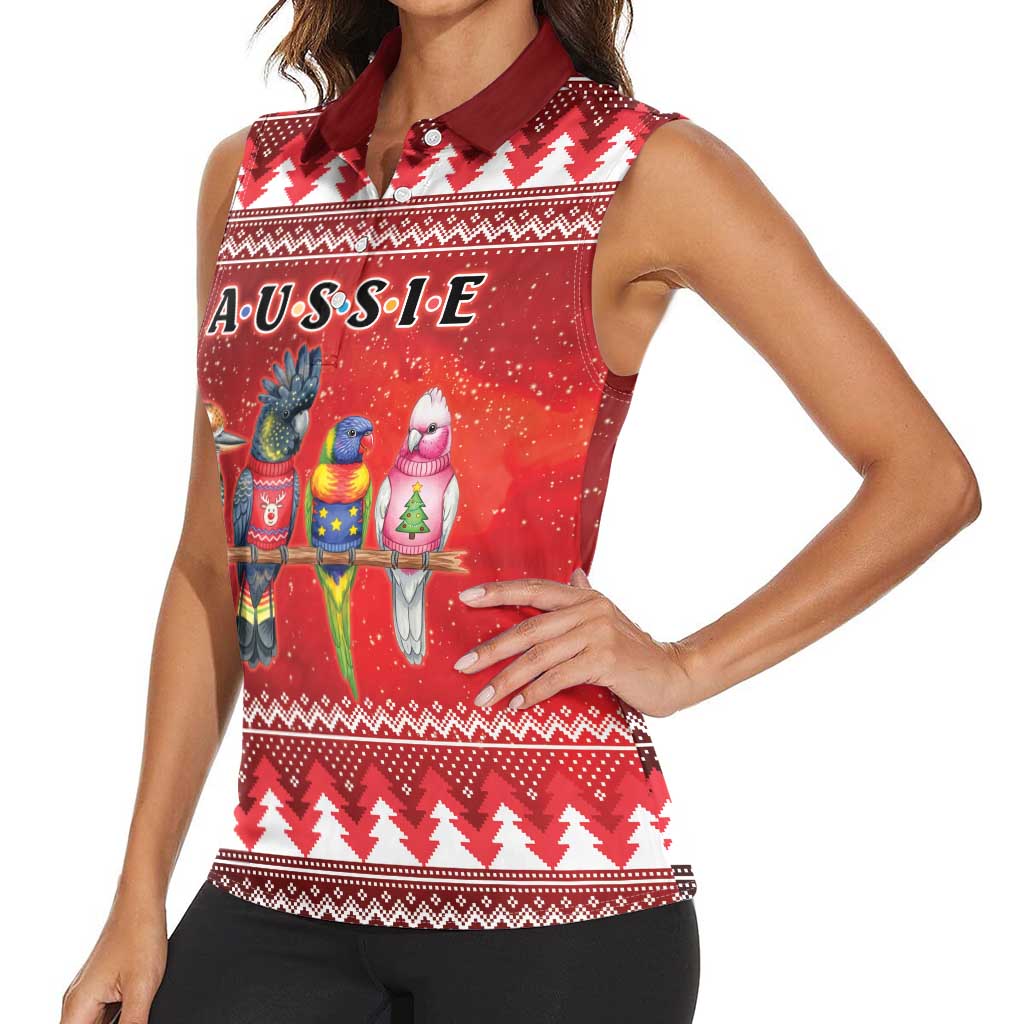 Australian Native Bird Women Sleeveless Polo Shirt Kookaburra Black Cockatoo Rainbow Lorikeet Galah - Aussie Hoodie
