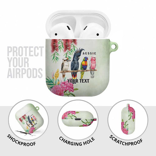 Australian Native Bird AirPods Case Kookaburra Cockatoo Rainbow Lorikeet Galah Flowers - Aussie Hoodie