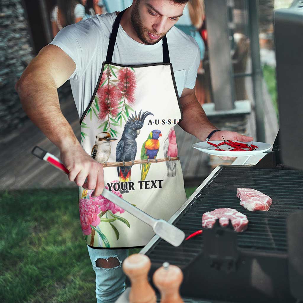 Australian Native Bird Apron Kookaburra Cockatoo Rainbow Lorikeet Galah Flowers - Aussie Hoodie