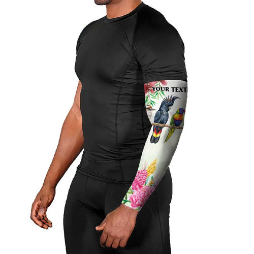 Australian Native Bird Arm Sleeves Kookaburra Cockatoo Rainbow Lorikeet Galah Flowers - Aussie Hoodie