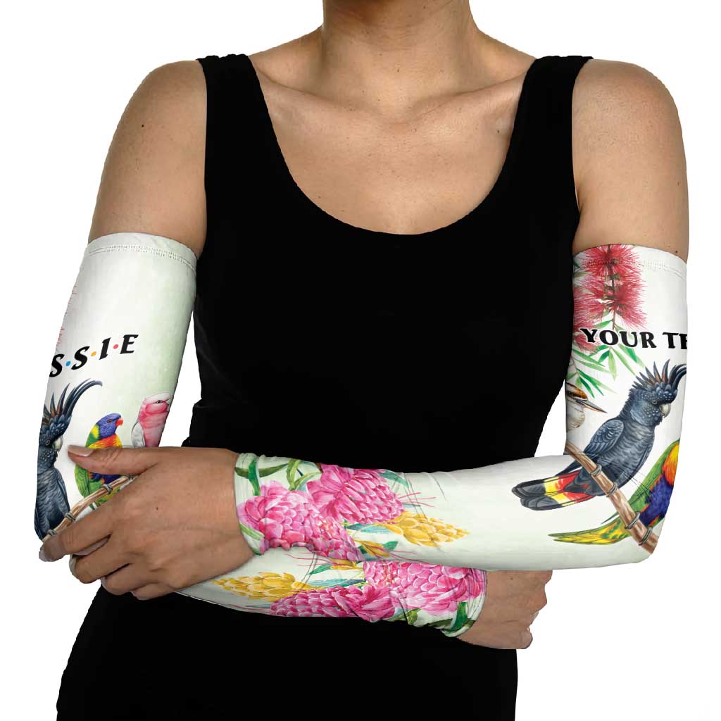 Australian Native Bird Arm Sleeves Kookaburra Cockatoo Rainbow Lorikeet Galah Flowers - Aussie Hoodie