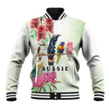 Australian Native Bird Baseball Jacket Kookaburra Cockatoo Rainbow Lorikeet Galah Flowers - Aussie Hoodie
