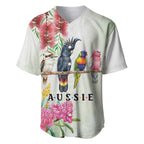Australian Native Bird Baseball Jersey Kookaburra Cockatoo Rainbow Lorikeet Galah Flowers - Aussie Hoodie