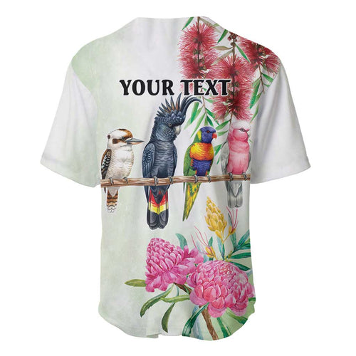 Australian Native Bird Baseball Jersey Kookaburra Cockatoo Rainbow Lorikeet Galah Flowers - Aussie Hoodie