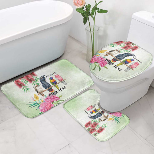 Australian Native Bird Bathroom Set Kookaburra Cockatoo Rainbow Lorikeet Galah Flowers - Aussie Hoodie