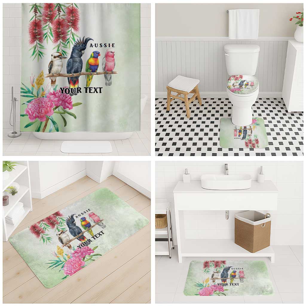 Australian Native Bird Bathroom Set Kookaburra Cockatoo Rainbow Lorikeet Galah Flowers - Aussie Hoodie