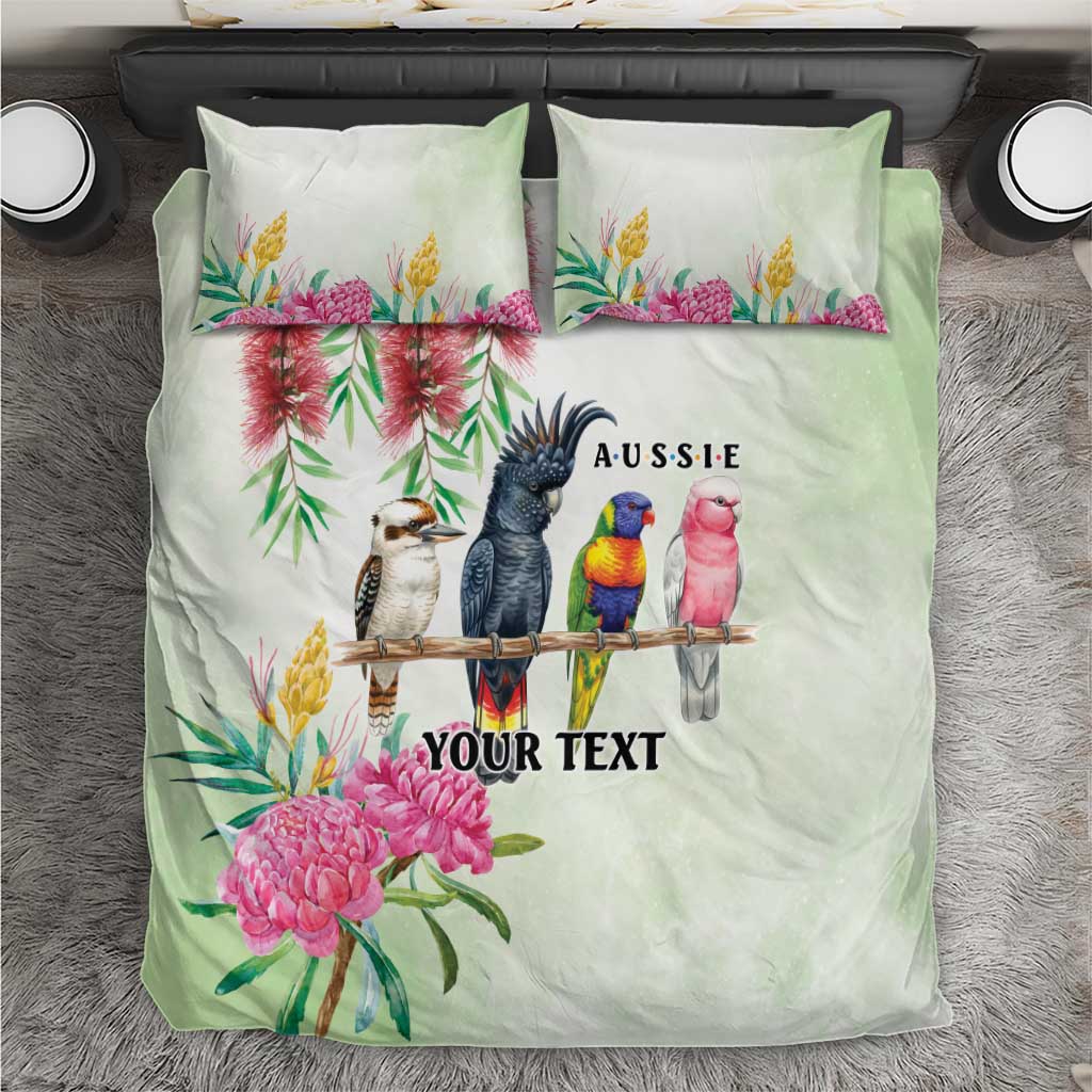 Australian Native Bird Bedding Set Kookaburra Cockatoo Rainbow Lorikeet Galah Flowers - Aussie Hoodie