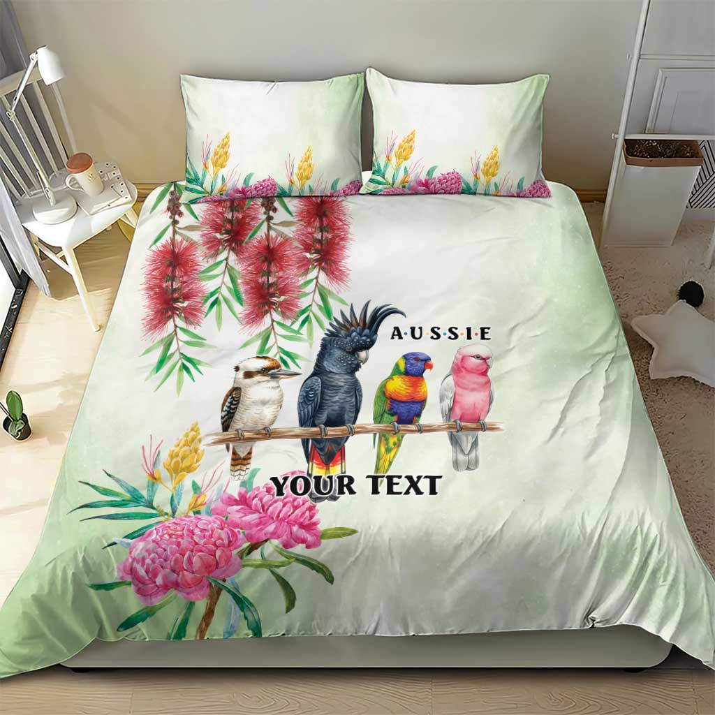 Australian Native Bird Bedding Set Kookaburra Cockatoo Rainbow Lorikeet Galah Flowers - Aussie Hoodie