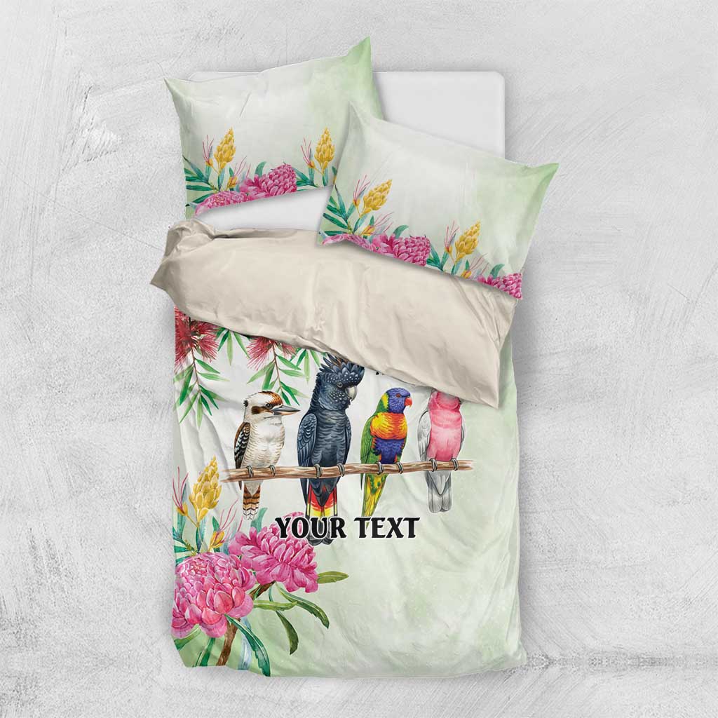 Australian Native Bird Bedding Set Kookaburra Cockatoo Rainbow Lorikeet Galah Flowers - Aussie Hoodie