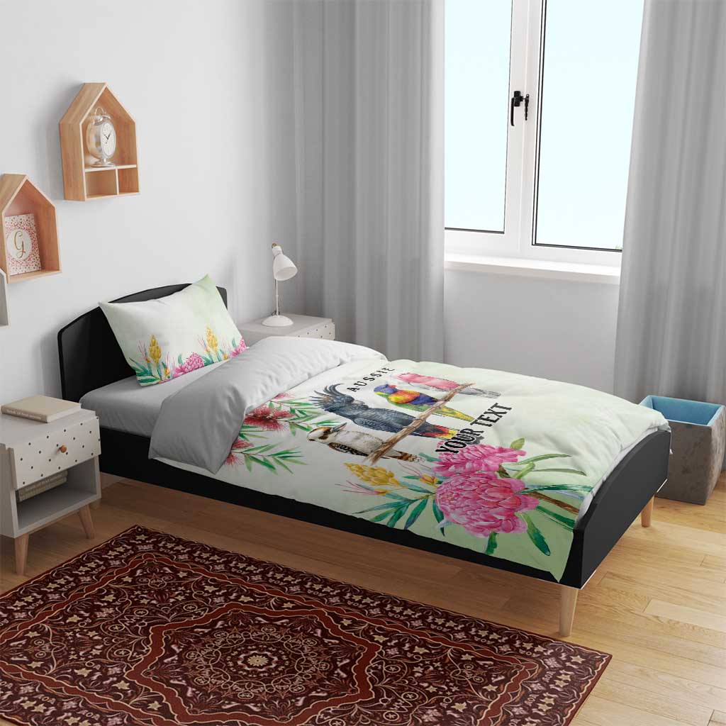 Australian Native Bird Bedding Set Kookaburra Cockatoo Rainbow Lorikeet Galah Flowers - Aussie Hoodie