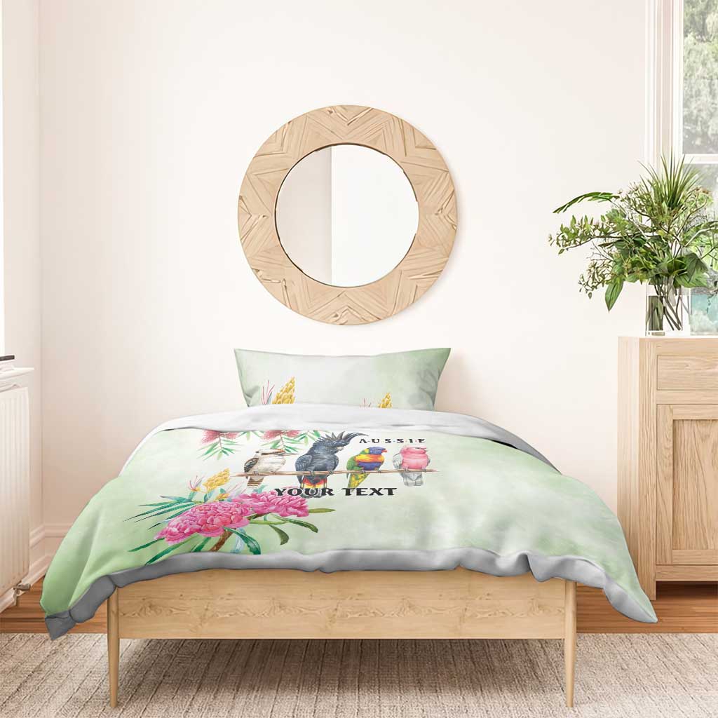 Australian Native Bird Bedding Set Kookaburra Cockatoo Rainbow Lorikeet Galah Flowers - Aussie Hoodie