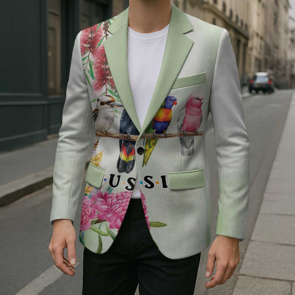 Australian Native Bird Blazer Kookaburra Cockatoo Rainbow Lorikeet Galah Flowers - Aussie Hoodie