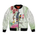 Australian Native Bird Bomber Jacket Kookaburra Cockatoo Rainbow Lorikeet Galah Flowers - Aussie Hoodie