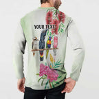 Australian Native Bird Button Sweatshirt Kookaburra Cockatoo Rainbow Lorikeet Galah Flowers - Aussie Hoodie