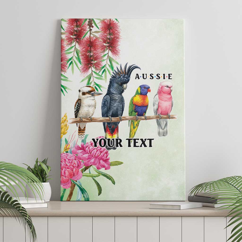 Australian Native Bird Canvas Wall Art Kookaburra Cockatoo Rainbow Lorikeet Galah Flowers - Aussie Hoodie